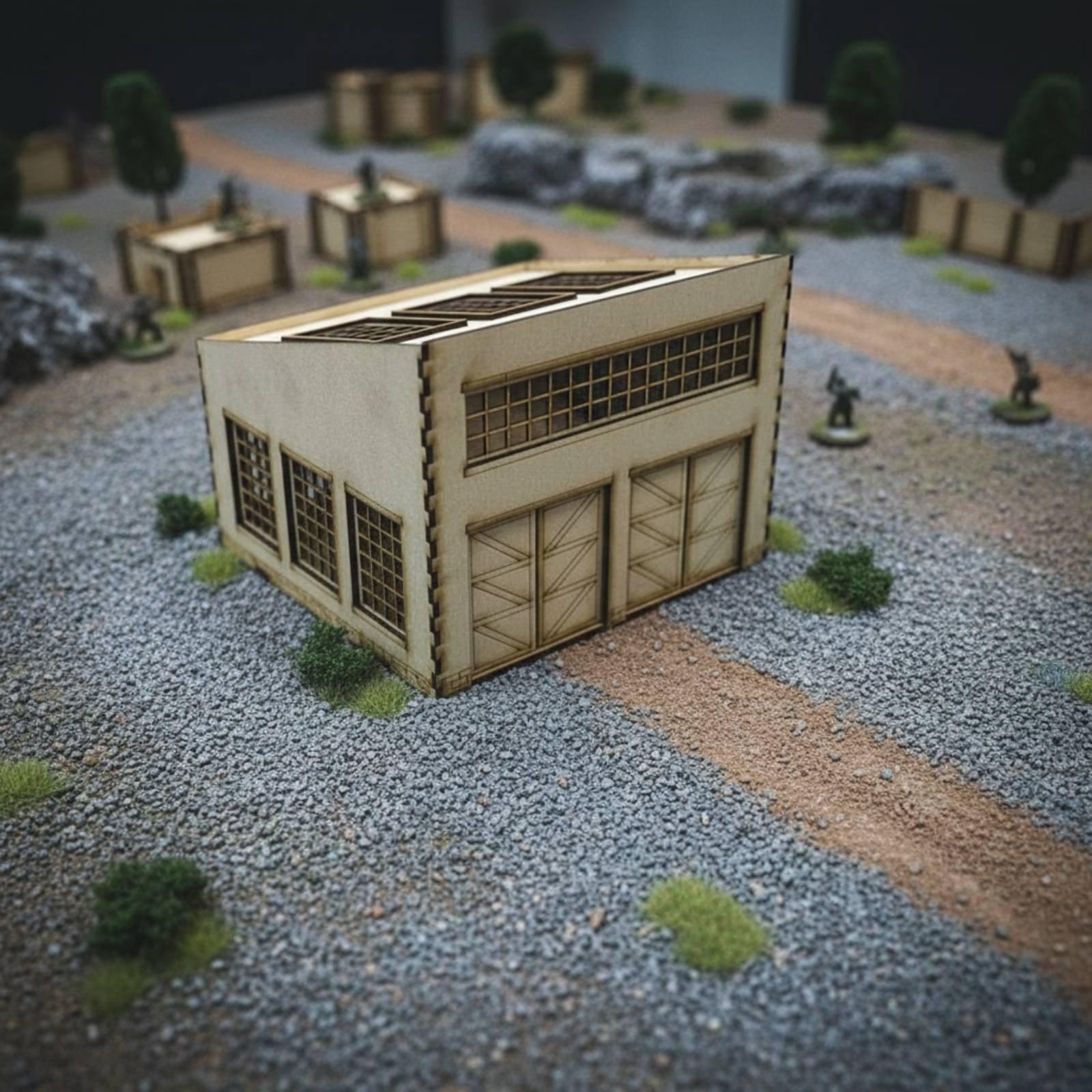 Model Kit Wood - Wartime Vehicle Repair Factory Model Removable