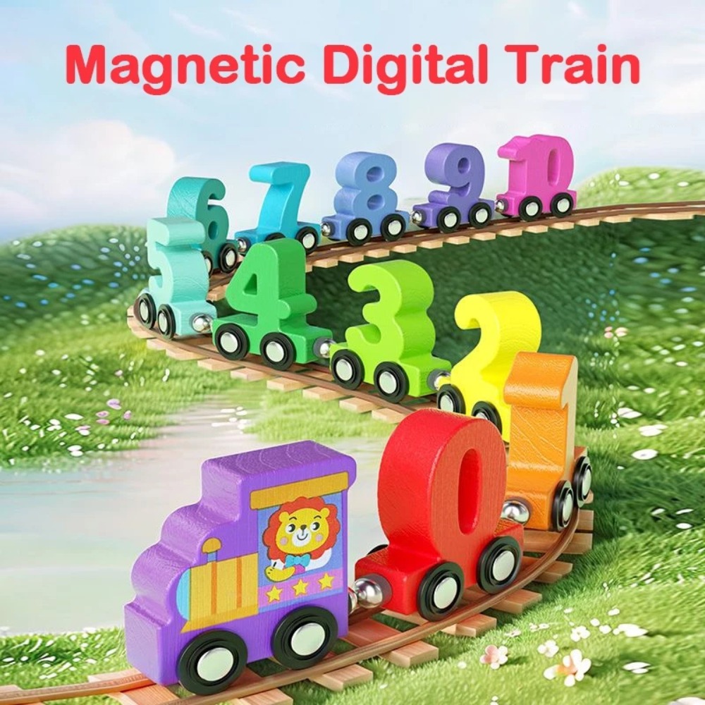 Model Kit Wood - 1set 0-10 Number Digital Train Toys