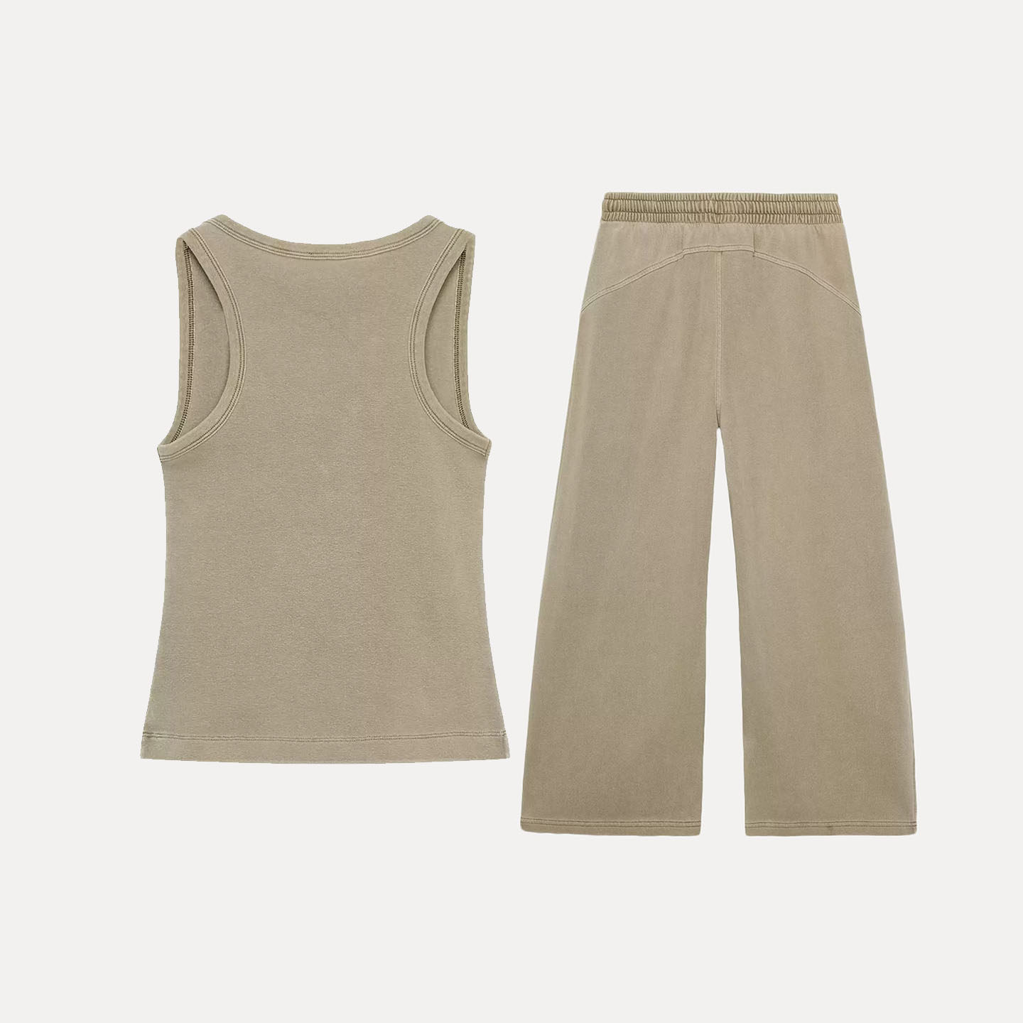 Women's round Neck Sleeveless  - Wash Effect Set recension och pris